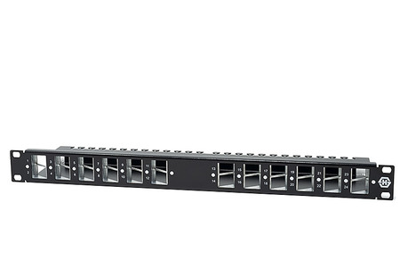 1U 24 Ports Cat6/6A Patch Panel Flipped to 2 Sides