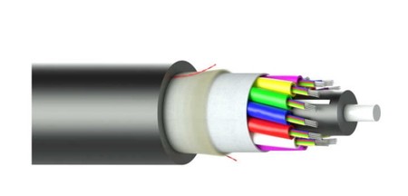 Cable aéreo de fibra óptica 288FO (12X24): cable de fibra óptica de tubo suelto ADSS y Fig8 OS2 G.652.D HDPE