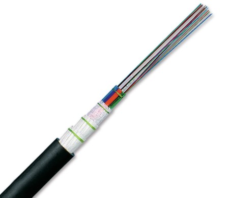  48FO (4X12) Cable de fibra óptica de tubo suelto E9/125 SMF-28e+ HDPE dieléctrico blindado negro 