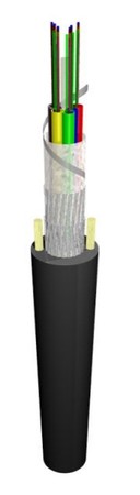 Cable de fibra óptica de tubo flexible de conducto 12FO (1X12) OS2 G.652.D PE negro