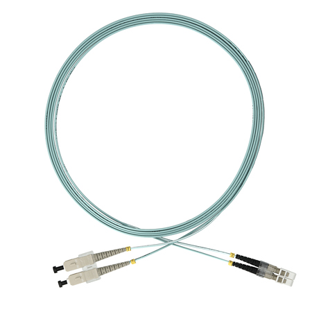 SC/PC-LC/PC  Fiber Patch Cord Duplex OM3 G.651.1 0.9mm 1m LSZH Turquoise