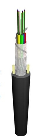 Dielétrico do PE do cabo de fibra ótica OS2 G.657.A2 do tubo do cabo flexível do canal 24FO (4X6) Unarmoured