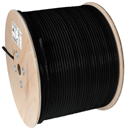 Koaxkabel 3-fach geschirmt 500m auf Holztrommel schwarz UV-beständig SKB39513