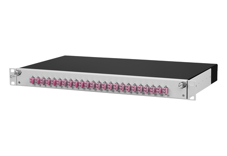 PoDat slide R FO Panel de conexiones VIK 24xLC-D (violeta) OM4 gris