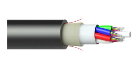 Cable aéreo de fibra óptica 24FO (2X12): cable de fibra óptica de tubo suelto ADSS y Fig8 OS2 G.652.D HDPE