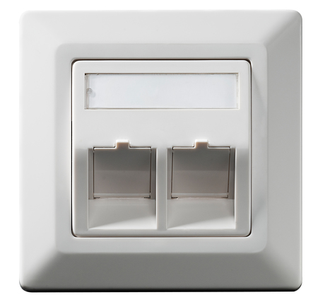 MegaLine® Connect45 Pro Wall outlet for keystone jack modules  2-fold