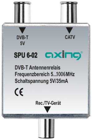 Antennenrelais Umschalter DVB-T BK 5-862 MHz 1dB IEC-Stecker/-Buchse SPU00602