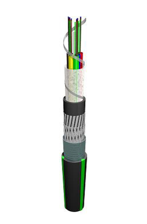 Cable de Fibra Óptica 72FO (6x12) Tubo Flexible Directamente Enterrado SM G.652.D Anti-Roedor y Blindado Metálico