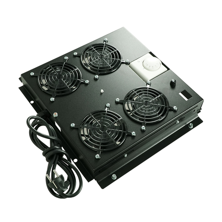 Fan Module for Floor Standing Rack Cabinet with 4 Fans RAL9005 Black