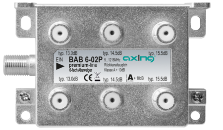 6-way Coaxial Indoor MultiTap terminal 13.0…15.5dB 1.2 GHz BAB00602P
