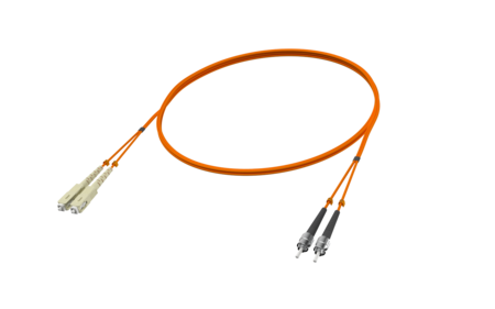 Jarretière Optique duplex SC/PC-ST/PC OM2 G.651.1 3mm 5m orange