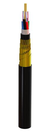 Cable de Fibra Óptica 64FO (8x8) Tubo Loose ADSS - Aéreo SM G.652.D 9/125μm Protección Balística Negro