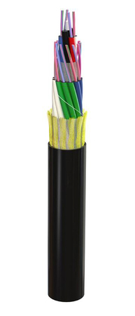 Cable de Fibra Óptica 128FO (16x8) Tubo Loose Conducto SM G.652.D 9/125μm Dieléctrico Negro