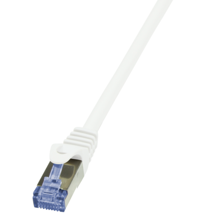 Cable de conexión Cat.6A S/FTP PrimeLine AWG27 PIMF LSZH blanco 0,25 m CQ3011S