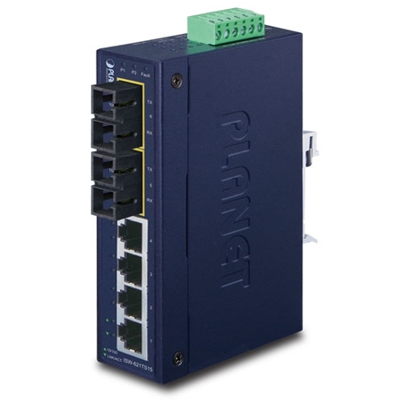 4+2 100FX Port Single-mode Industrial Ethernet Switch - 15km