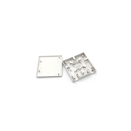 Straight FTTH subscriber outlet, 85x85x24mm (WxHxD), white, mounting pins