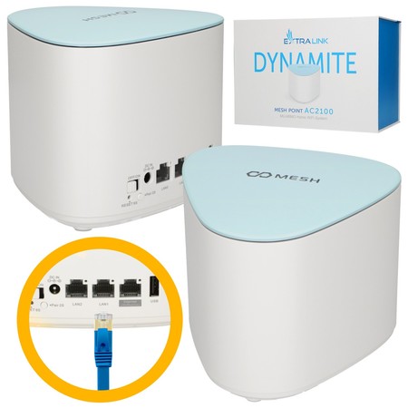 Extralink Dynamite C21 | Mesh Point | AC2100, MU-MIMO, sistema de malla WiFi doméstico