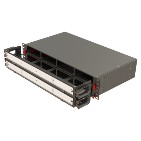 Modular High Density Panel with Organizer  2U 8 Slots
