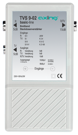 Verteilverstärker 3-fach 15dB 47-862 MHz IEC-Anschlüsse TVS00902