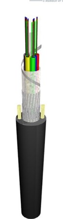 144FO (12X12) Duct Fiber Optic Cable OS2 G.652.D HDPE Black