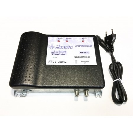 Amplificador de banda ancha en caja Zamac, 3/1 + 1 entradas, 42dB