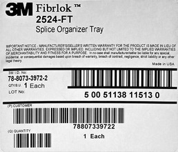 Splice Organizer Tray 2524-FT 3M Fibrlok