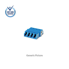LC/UPC Fiber Optic Adapter Quad  w/ Flange 1pc SCFP SD  Zirconia  Straight Split Blue