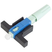 SC/UPC Fiber Optic Connector Simplex SM 3.0mm Flanged One-Piece Blue