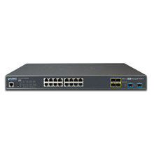 L2+ 16-Ports 10/100/1000T + 4-Ports 100/1000X SFP + 2-Ports 10G SFP+ Managed Ethernet Switch with 48VDC Redundant Power