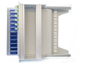 19'' ODF with 7U's, 12 modules of 12 connectors E2000/APC, 6 sliding drawers