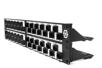 48 Ports Cat6 Patch Panel 2U Punch Down Angled 